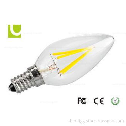 natural white 110V 2W C35 5000KDimmable LED Filament Bulb f